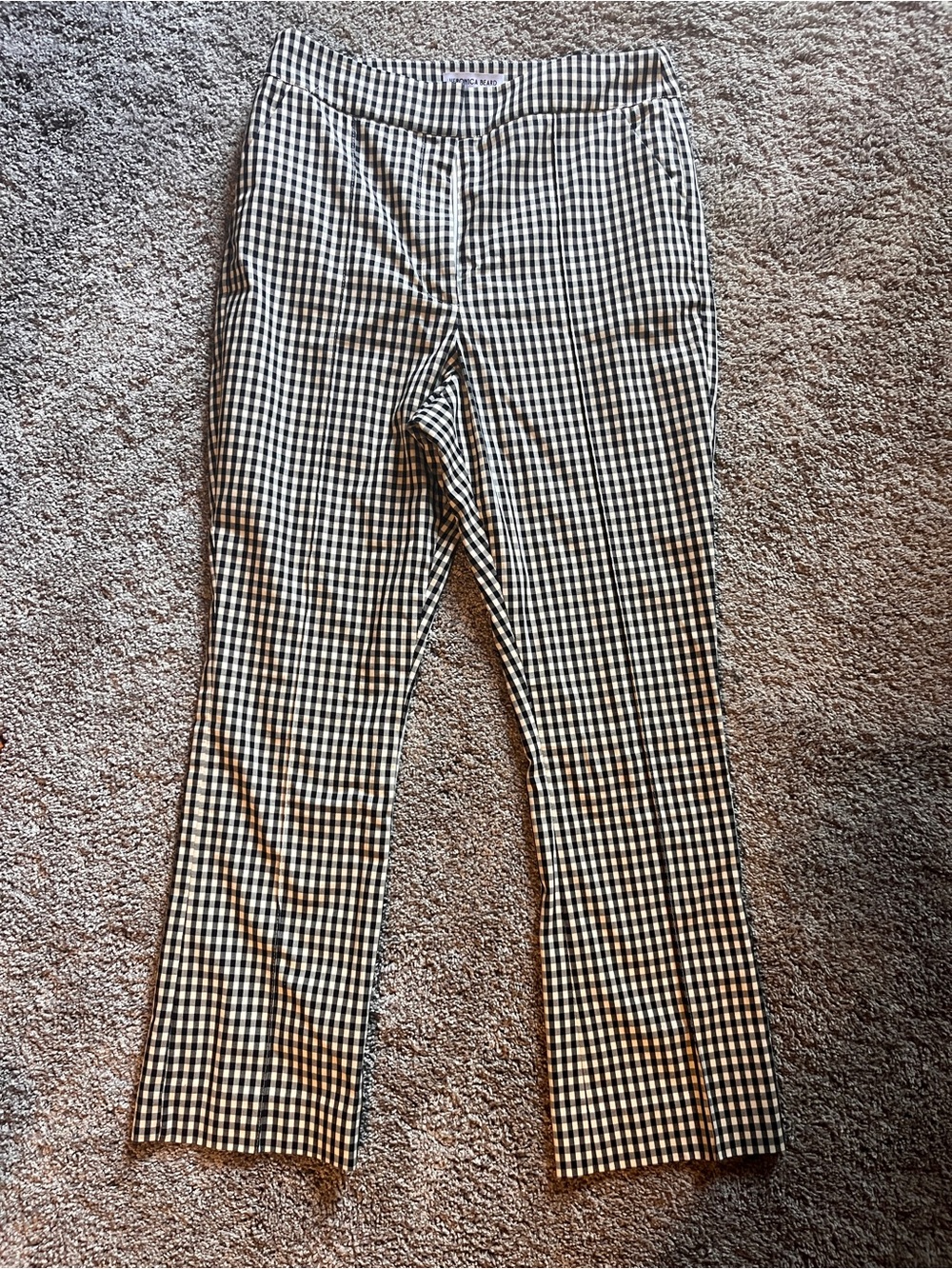Veronica Beard gingham straight leg trousers